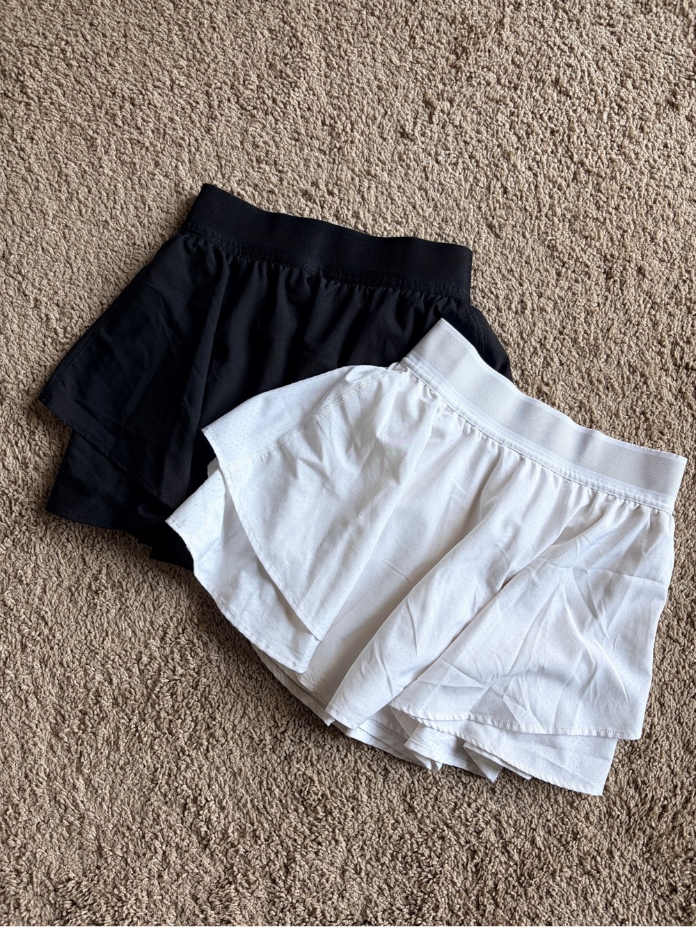 Lot of 2 90 Degree by Reflex Layered Tennis or Golf Skorts - Black & White Sz S